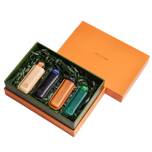 CRICKET草蜢长款打火机皮套牛皮男士定制中国红送老公男友礼物