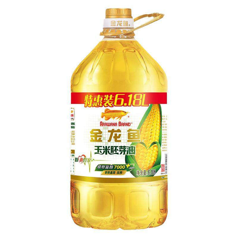金龙鱼玉米胚芽油6.18L/4L非转基因食用油家用物理压榨玉米油合集