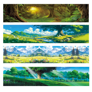 宝可梦森林圣诞手办展示柜盲盒造景背景海报壁纸贴纸