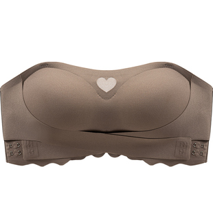 前扣无肩带内衣女防滑聚拢小胸抹胸防走光不下滑无痕舒适裹胸文胸