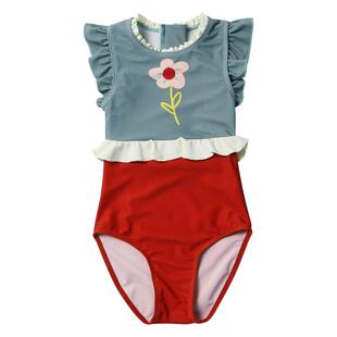 爱多尔泳装新款连体儿童中童游泳衣夏季防晒女孩女宝专业泳衣分体