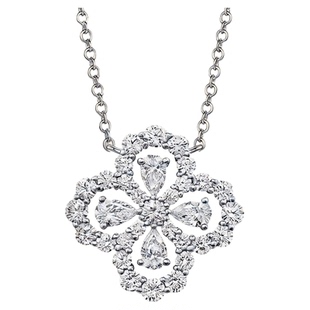 尤金喜 18K金培育钻石项链女真钻耳钉四叶草吊坠LOOP锁骨链手链