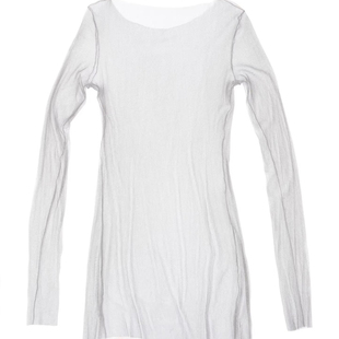 西班牙仙牌Corta 真丝网纱上衣 桑蚕丝透明内搭打底衫 高领/圆领