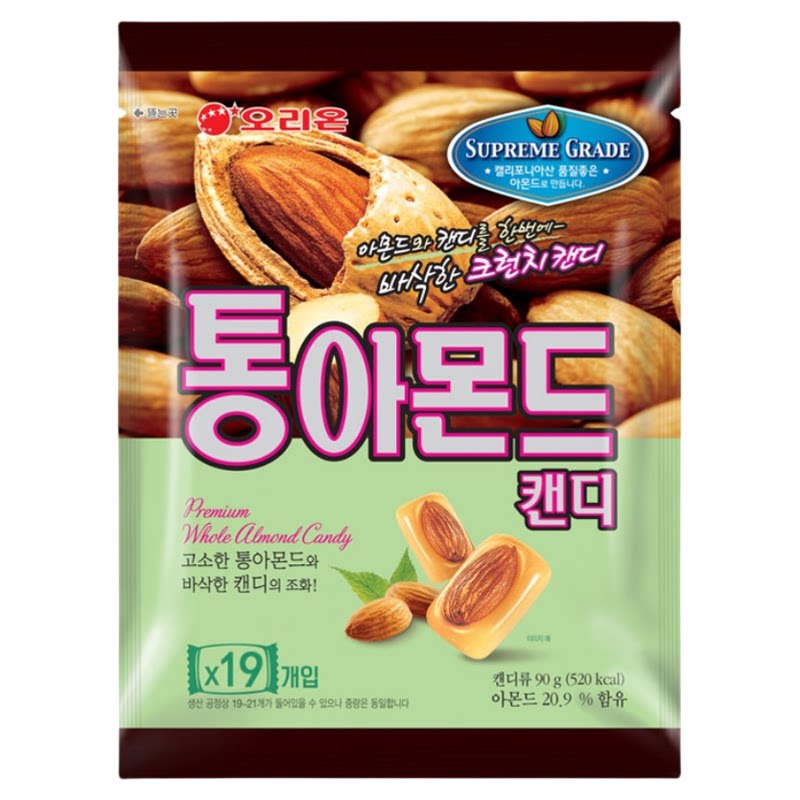 好丽友韩国扁桃仁糖含坚果奶糖