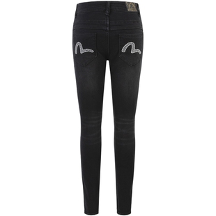 EVISU  女士海鸥刺绣高腰牛仔裤2EAHTW4JE4096SKDN