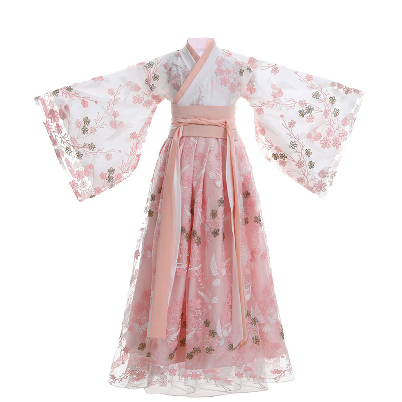 女童汉服儿童唐装超仙春装女孩2022古风中国风长袖襦裙连衣裙春款