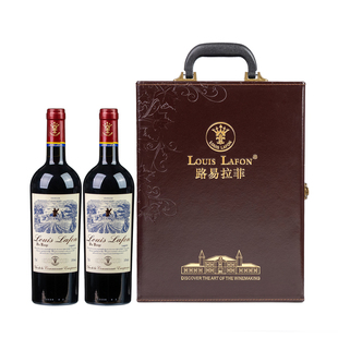 法国进口红酒路易拉菲2008双支高档礼盒装干红葡萄酒送礼官方正品