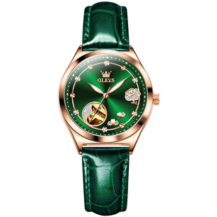 绿水鬼小众轻奢华高档精致手表女士全自动纯机械表镂空皮表带个性