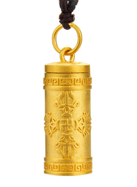 心经六字真言项链坠999足金