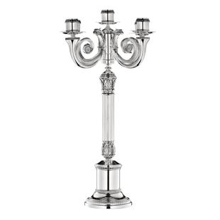 CHRISTOFLE昆庭Malmaison马勒梅松城堡镀银烛台家居摆件家用