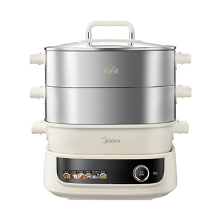 美的电蒸锅多功能家用三层分体可拆洗不锈钢蒸煮炖一体锅2026新款