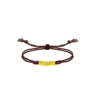 vana足金新款古法盘缠编织手绳足金手链黄金手镯生日礼物送女朋友