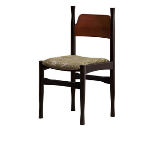法式中古餐椅实木冲冠椅设计师款家用软包靠背椅北欧梳妆椅餐桌椅