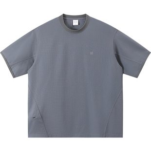 MOSEALAND 华夫格短袖t恤男夏季7A级抗菌防晒凉感透气休闲半袖潮