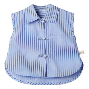 木本尚女童夏装上衣T恤2026新款宝宝衣服条纹童装气质女宝立领