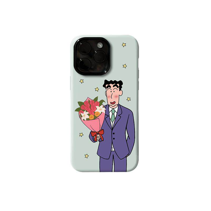 鲜花美芽广志 适用苹果16promax新款iPhone15手机壳女生13情侣款14高级感小众12防摔二合一菲林11保护套