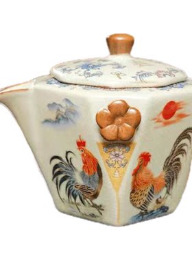 仿宋汝窑金鸡八方手抓壶