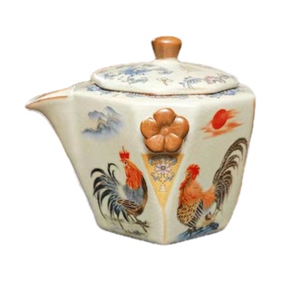 仿宋汝窑金鸡八方手抓壶陶瓷茶壶泡茶家用泡茶壶茶水分离功夫茶具