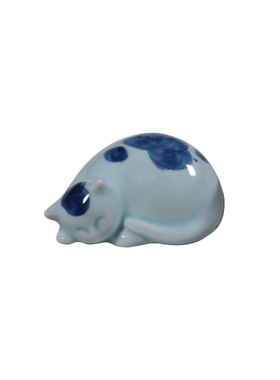 招财猫陶瓷手绘茶宠笔搁家居摆件