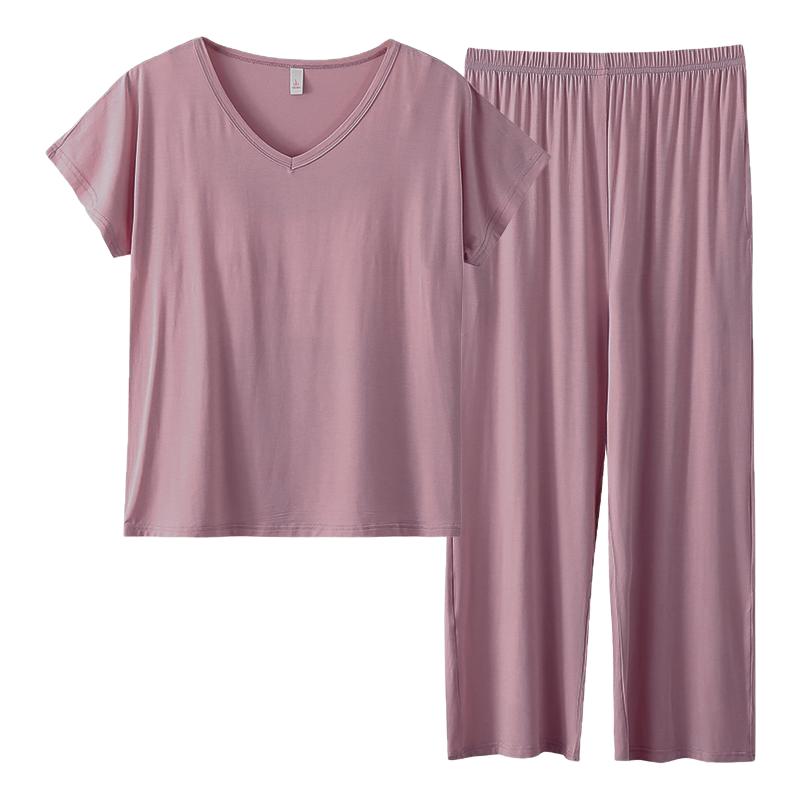 夏季莫代尔睡衣中老年妈妈家居服