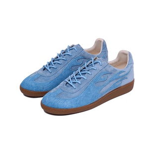 SYMBOLS OF LIGHT 火焰回溯 蓝色羊皮德训鞋时尚休闲运动板鞋男女