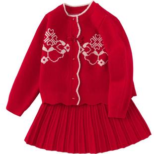 【国博IP】巴拉巴拉女童短裙套装国风春秋季两件套百搭时尚洋气