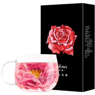 墨红玫瑰花玫瑰花冠茶大朵墨红玫瑰花冠王干玫瑰茶养生茶花茶礼袋