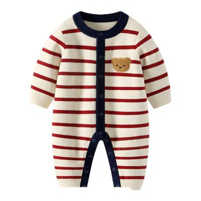 婴儿拜年服男宝宝针织连体衣