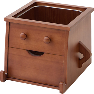 梵瀚 实木桌面小垃圾桶高颜值可爱无盖餐桌客厅办公室迷你纸篓