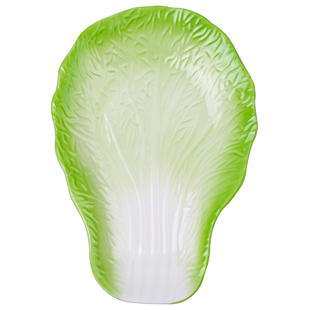 白菜叶子盘家用鱼盘饺子盘2025新款水果盘菜盘创意蒸鱼盘陶瓷餐具
