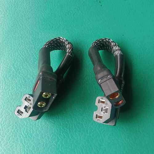 10平方电动车品字插头弯头转qs8-s加粗耐高温电源转换线连接线