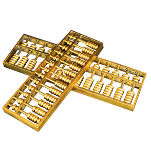 大小号黄铜算盘摆件 铜算盘钥匙扣如意金算盘 珠算铜开业礼品