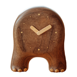 原上城创意原木钟表装饰静音摆件学生卡通原创桌面好物时钟