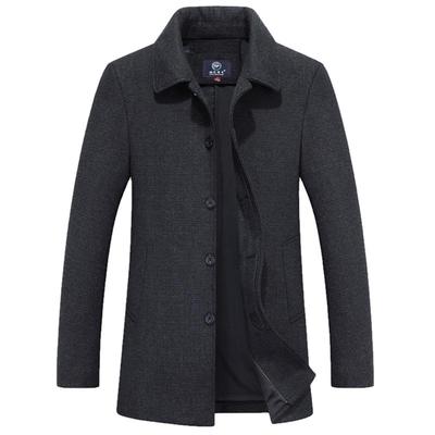 啄木鸟中老年男士爸爸外套老人男装夹克中长款大衣秋冬季大码风衣