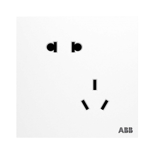 ABB专卖店 开关插座盈致典雅白一开单控双USB五孔三孔家用面板