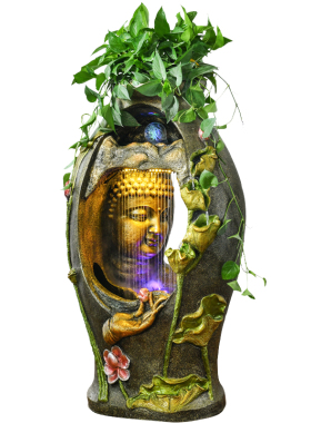 水调江南中式风镂空茶室造景佛像