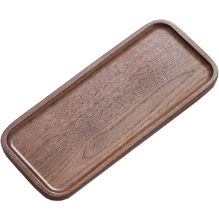 北美黑胡桃木茶托盘小茶盘一人用家用天然实木复古放茶壶茶具托盘