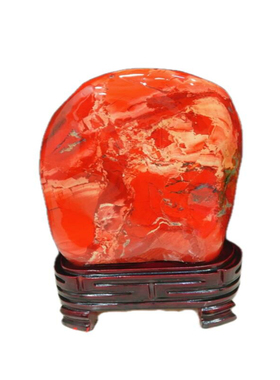 精品南非红碧玉原石摆件