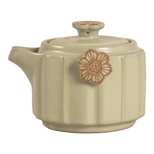 正品高颜值180ml米黄汝窑手抓壶茶杯套装防烫茶壶茶具泡茶碗带盖