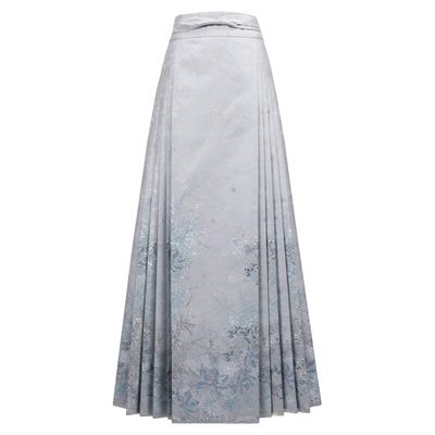 新中式国风马面裙女明制织金蓝色