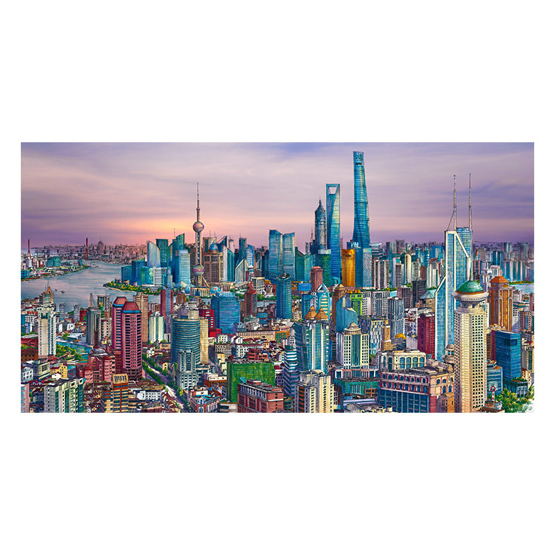 3djp城市手绘风景装饰拼图3000片