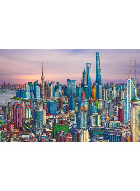 3djp城市手绘风景装饰拼图3000片