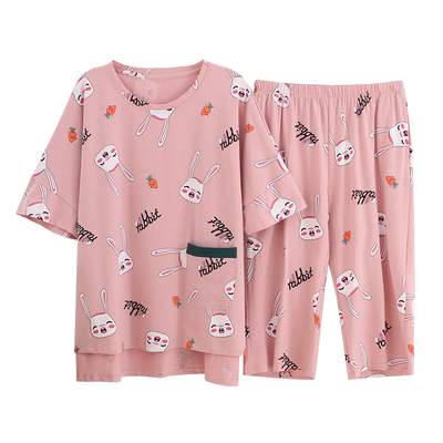 卡通兔子加肥加大码mm200睡衣