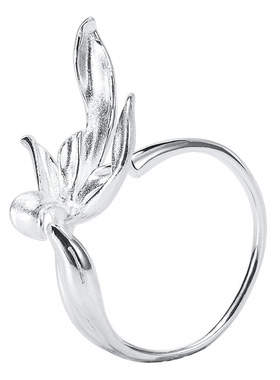 纯银开口手饰品复古风花朵戒指