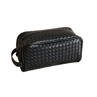 新款牛皮编织手包手拿包大容量手抓包真皮韩版潮男包女士化妆洗漱