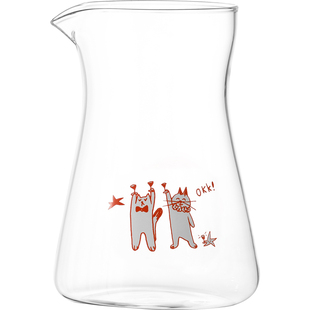 原创可爱OKK小猫小狗玻璃分酒器小酒壶小酒杯酒具套装分享醒酒器