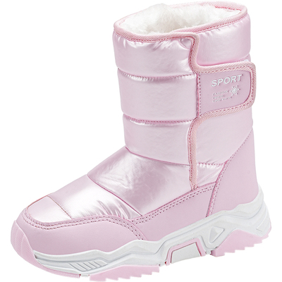 女童棉鞋加绒加厚防水防滑雪地靴