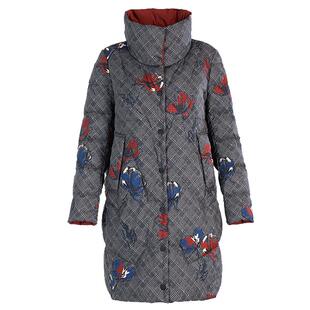 乔万尼商场同款双面印花柔美知性设计感舒适保暖抗寒白鸭绒羽绒服