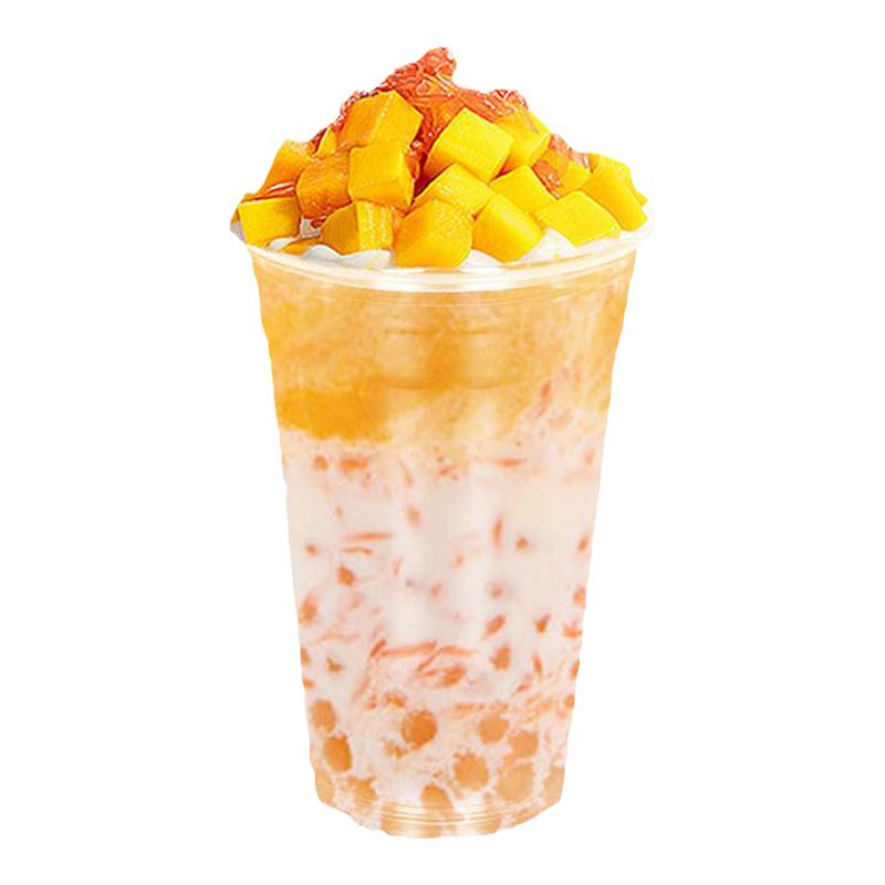 耀康圆形奶茶杯透明PP塑料吸塑冷饮果汁杯一次性带盖豆浆杯饮料杯