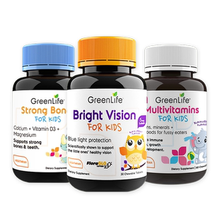 Greenlife儿童叶黄素+复合维生素+复合钙片专利护眼保健品进口